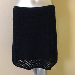 TORI RICHARD | Crochet Overlay Cotton A-Line Skirt